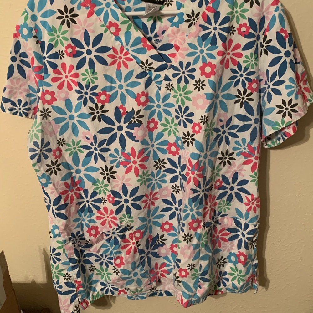 LOT of Two scrub tops. Both size large.